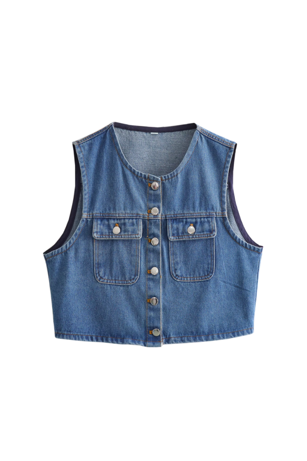 Sarah  Casual Loose Denim Vest Cheap