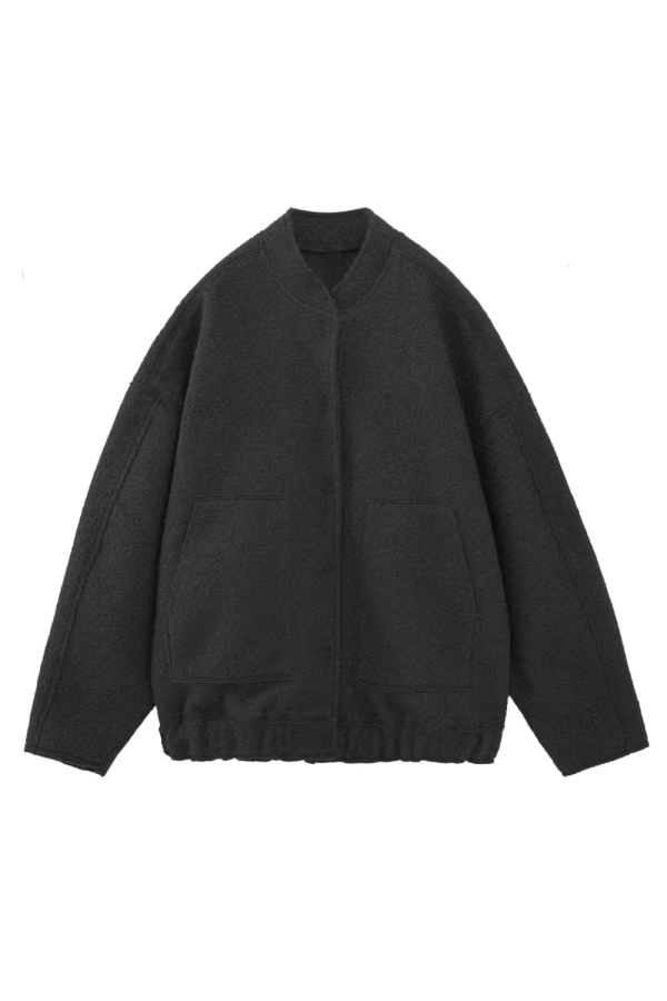 Ophelia  Wool Effect Bomber Jacket (4 Colors) For Cheap - Image 4