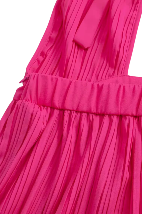 Megan  Halter Neck Pleated Dress Online Hot Sale - Image 3