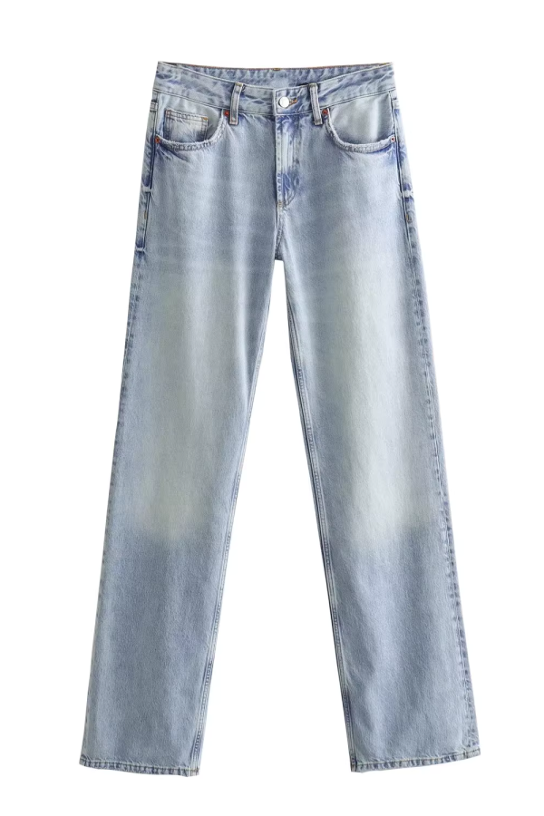 Amy  Mid-Waist Washed Denim Jeans (6 Colors) Online Sale - Image 2