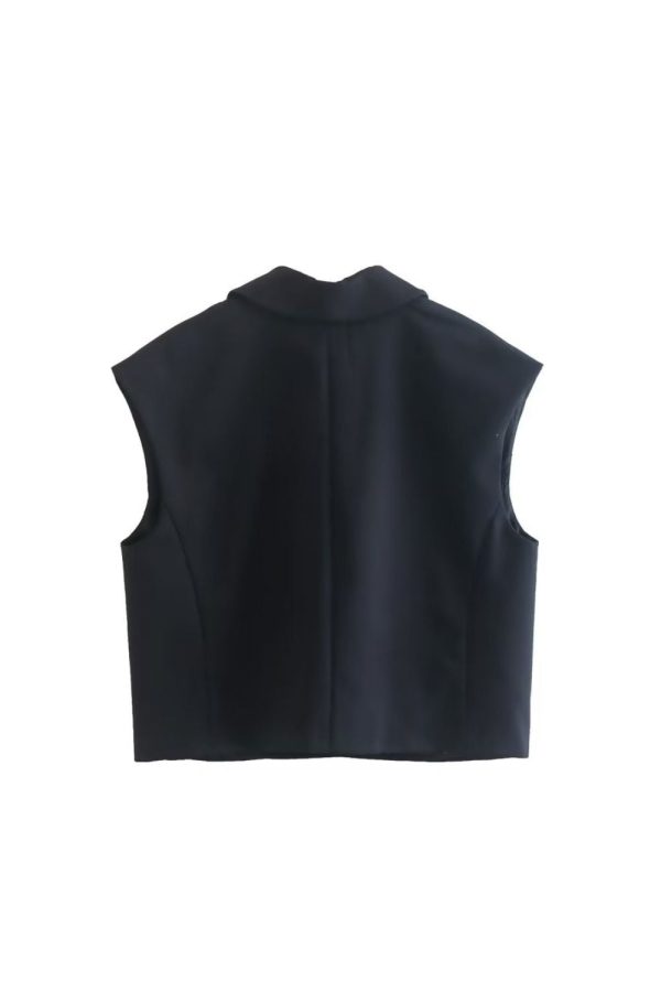 Olga  Buttoned Cropped Sleeveless Vest &  Shorts（Sold Seperately) For Sale - Image 3