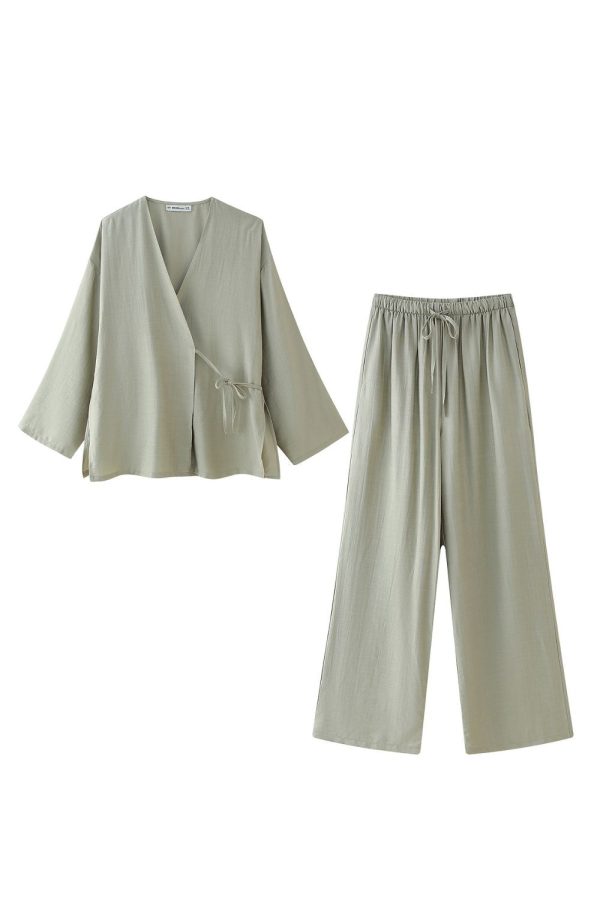 ‘Sophia’ Loose-fitting Drawstring Top & Bottom (Sold Separately) Online Sale