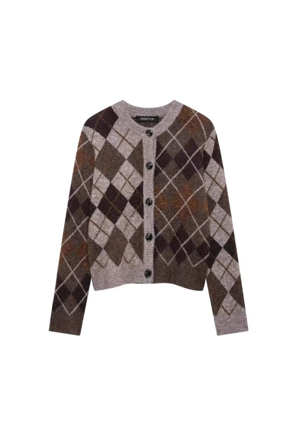 Rita  Diamond-Pattern Knitted Sweater For Discount