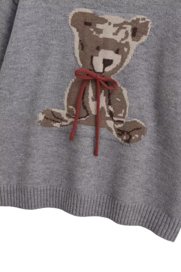 Kinsley  Bear Bow - Embellished Knit Sweater Cheap - Image 4