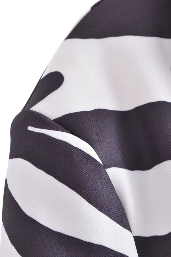Chase  Chic Striped Single-Breasted Printed Blazer For Discount - Image 5