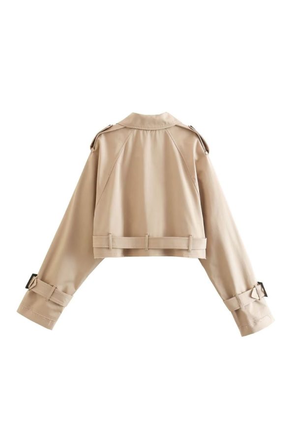 Hannah  Casual Belted Long Sleeve Trench Coat (4 Color) on Sale - Image 2