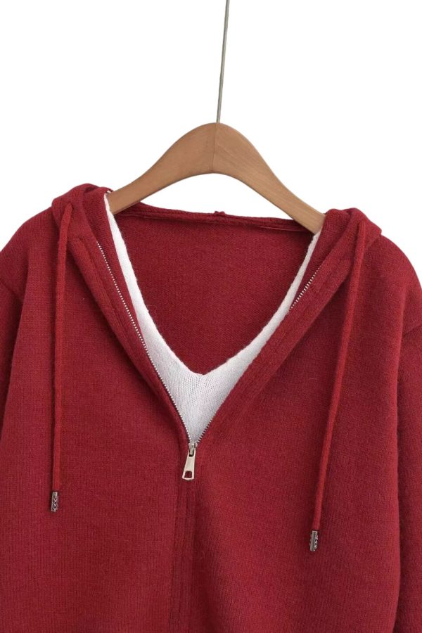 Raúl  Hooded Zip-Up Knitted Cardigan Online - Image 3