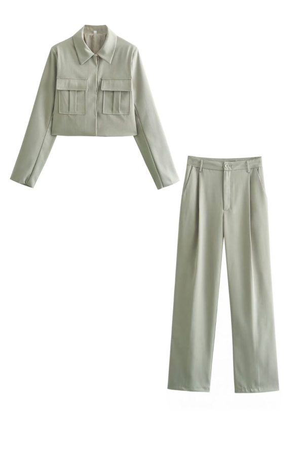 Connor  Cropped Jacket & Casual Long Pants Set (Sold Separately) Online Sale