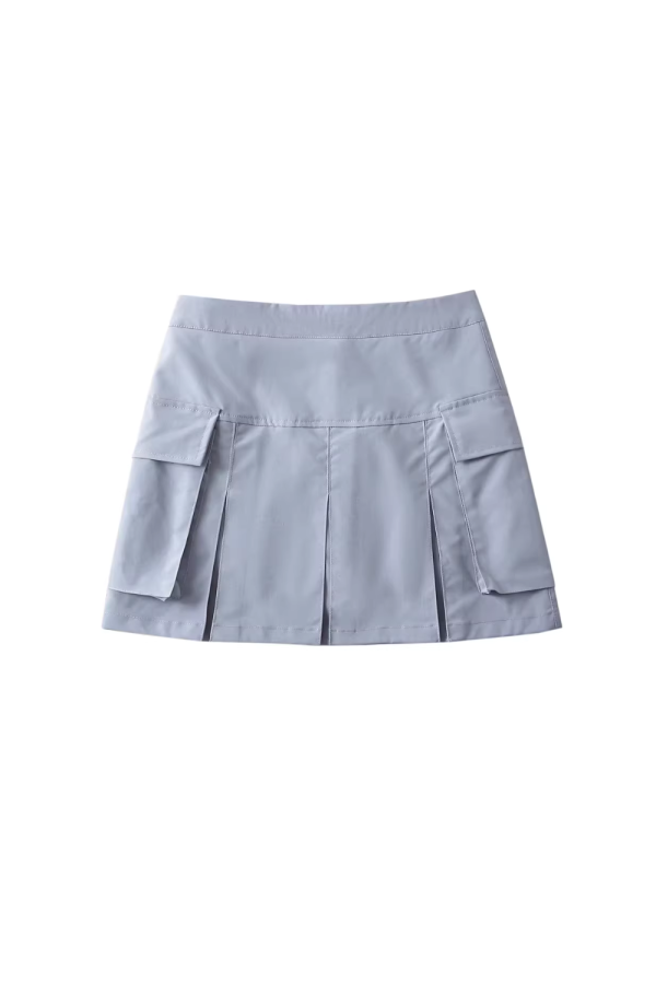 Elena  High-waist Pleated Cargo Skirt (6 Colors) on Sale - Image 2