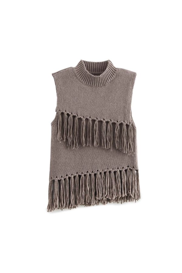 Cristina  Fringe-Trimmed Knit Tank Top Discount