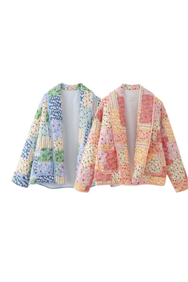 Grace  Printed Open-Front Cotton Jacket Hot on Sale