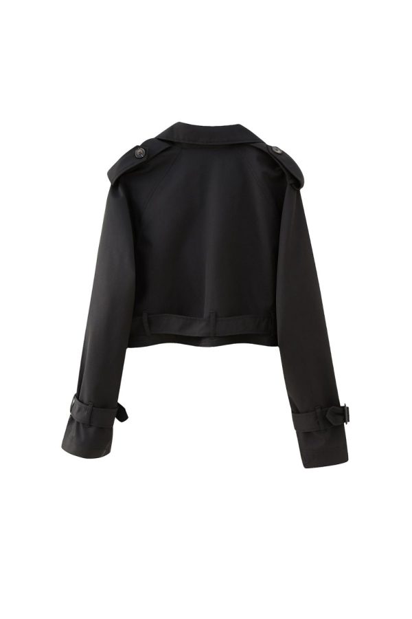 Hannah  Casual Belted Long Sleeve Trench Coat (4 Color) on Sale - Image 4