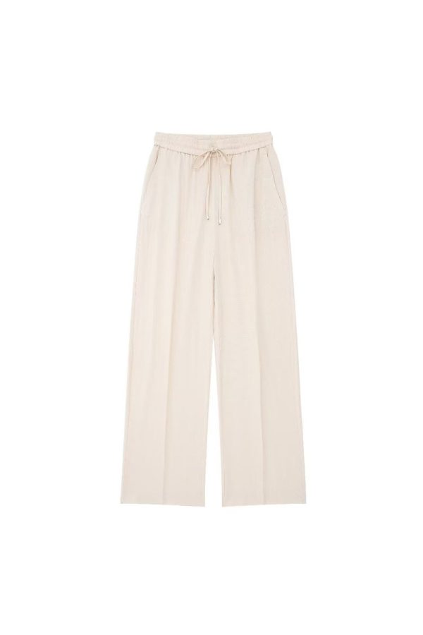 ‘Elvira’ Linen Drawstring Straight Pants（4 Color) Cheap - Image 2