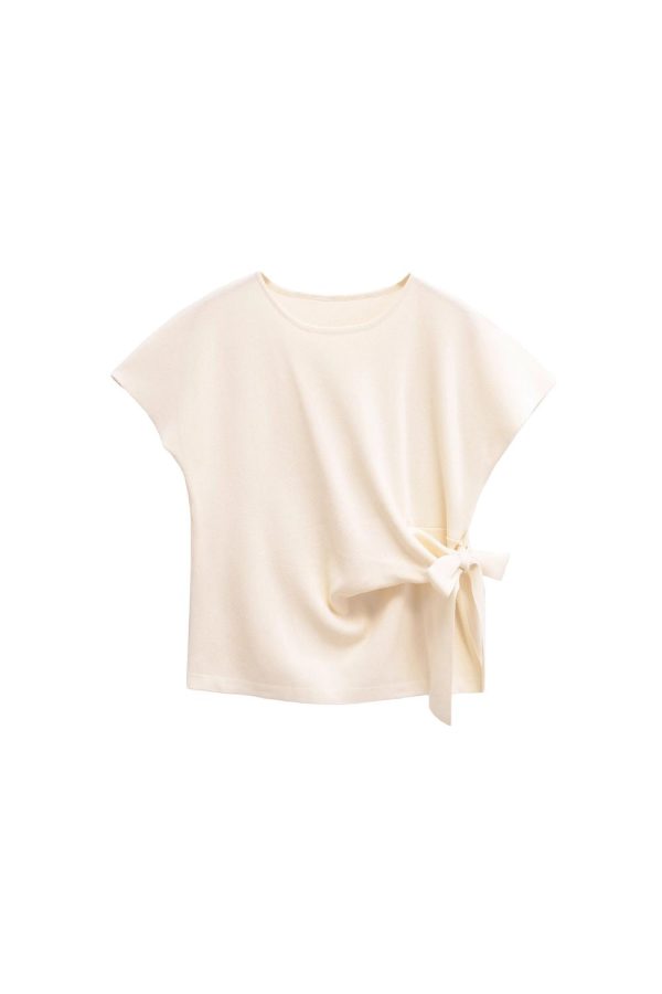 Mauricio  Soft Round-Neck Short-Sleeve Sweatshirt (2 color) For Discount - Image 4