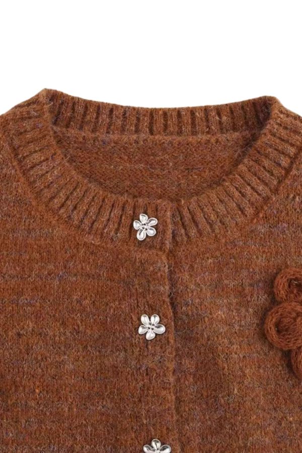 Javier  Flower Knit Cardigan( 2 Color) Cheap - Image 4