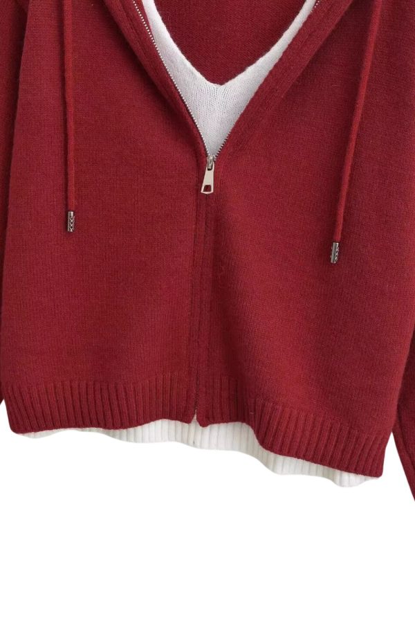 Raúl  Hooded Zip-Up Knitted Cardigan Online - Image 4