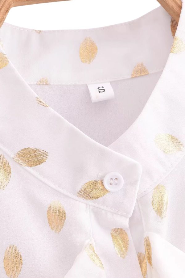 Amy Gilded Dot Ruffle Long Sleeve Top Online - Image 5