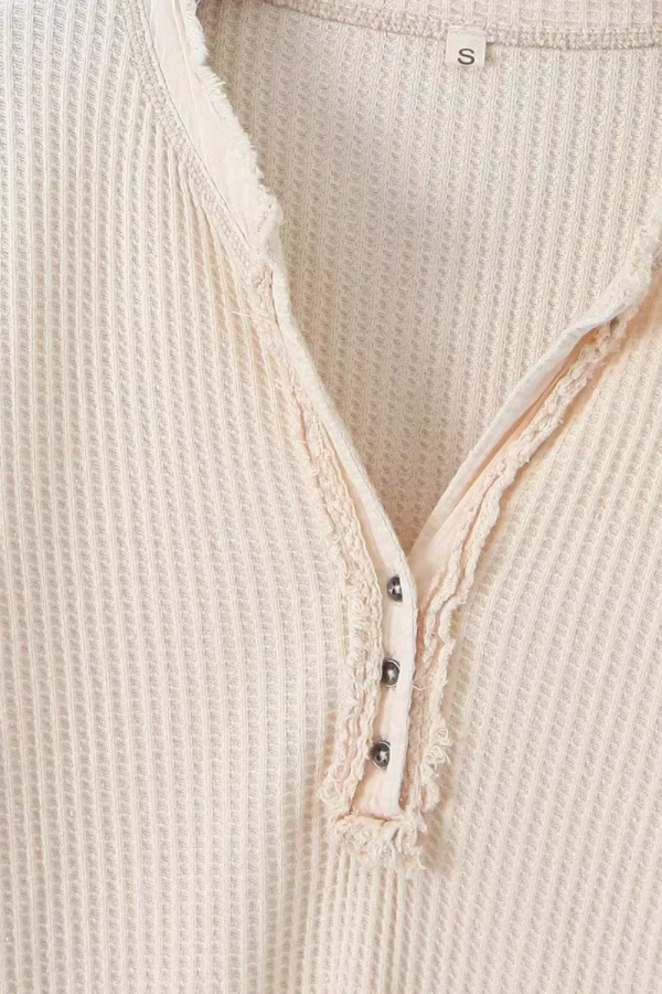 Jenny  Waffle-knit Long Sleeved Top Online - Image 3