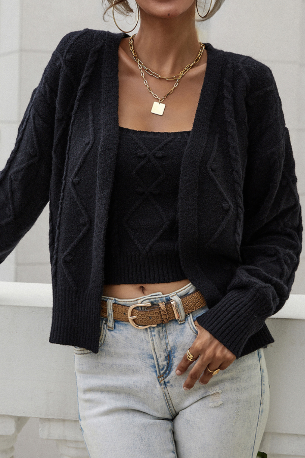 Mandia  Knitted Cardigan and Vest Two Piece Set (5 COLORS) Sale - Image 5