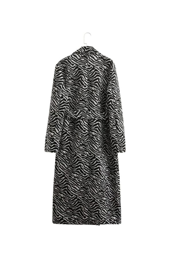 Jason  Zebra Print Mid-Length Wool Coat Cheap - Image 2