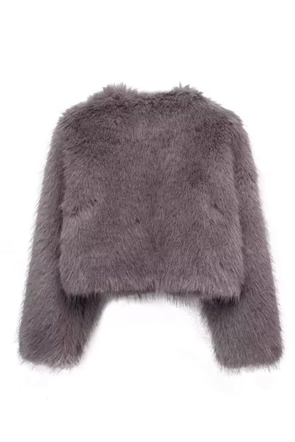 Karin  Faux Fur Cropped Jacket Discount - Image 2