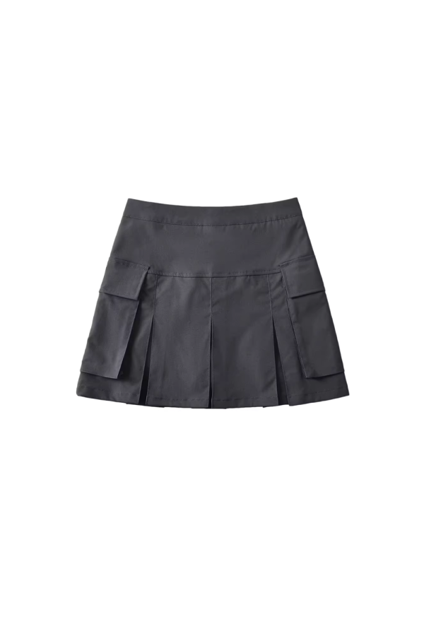Elena  High-waist Pleated Cargo Skirt (6 Colors) on Sale - Image 4