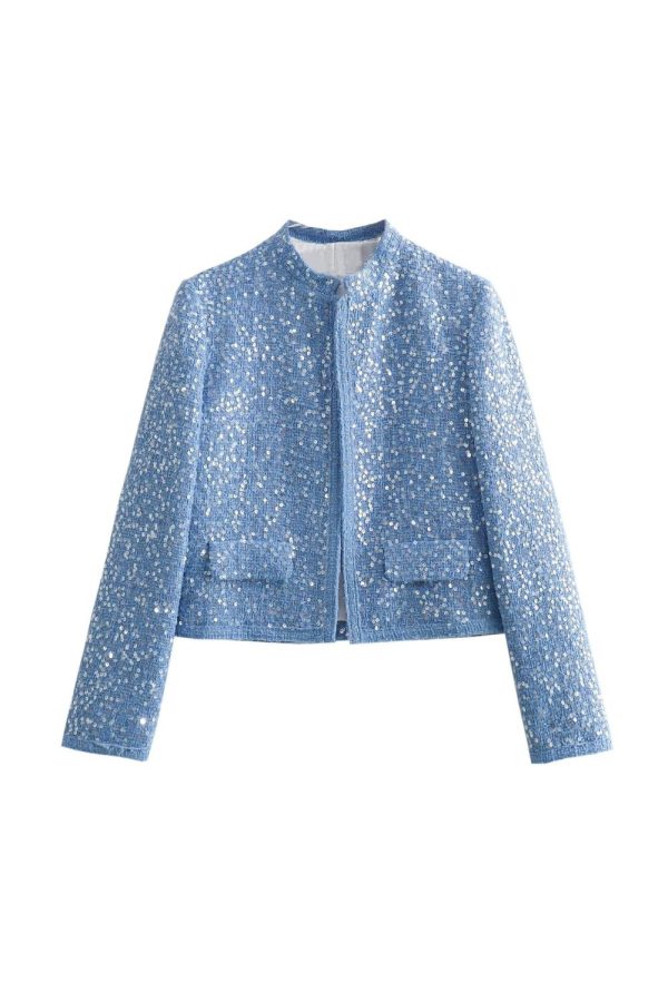 Hunter   Sequin Embellished Cropped Jacket Cheap