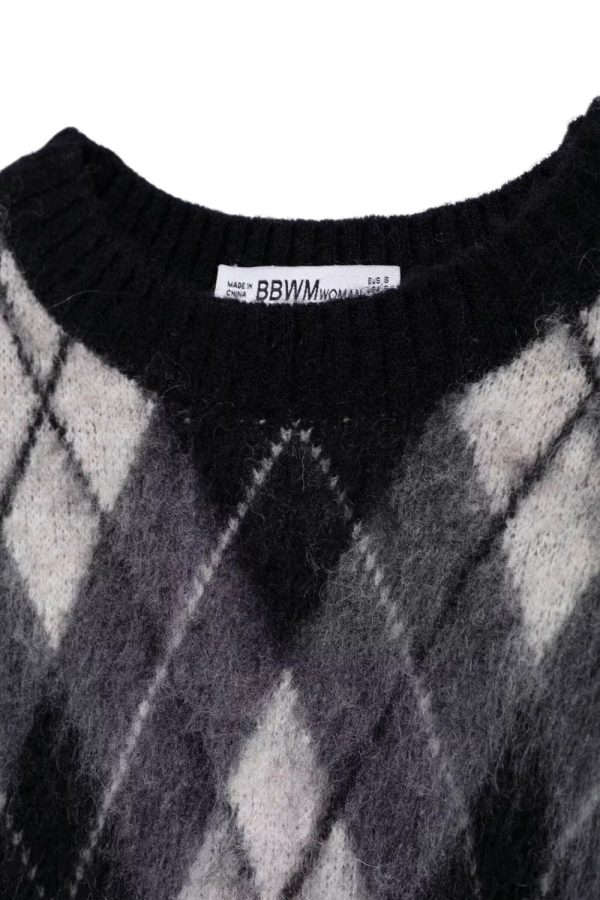 Paige   Diamond Pattern Knitted Sweater Online Hot Sale - Image 5