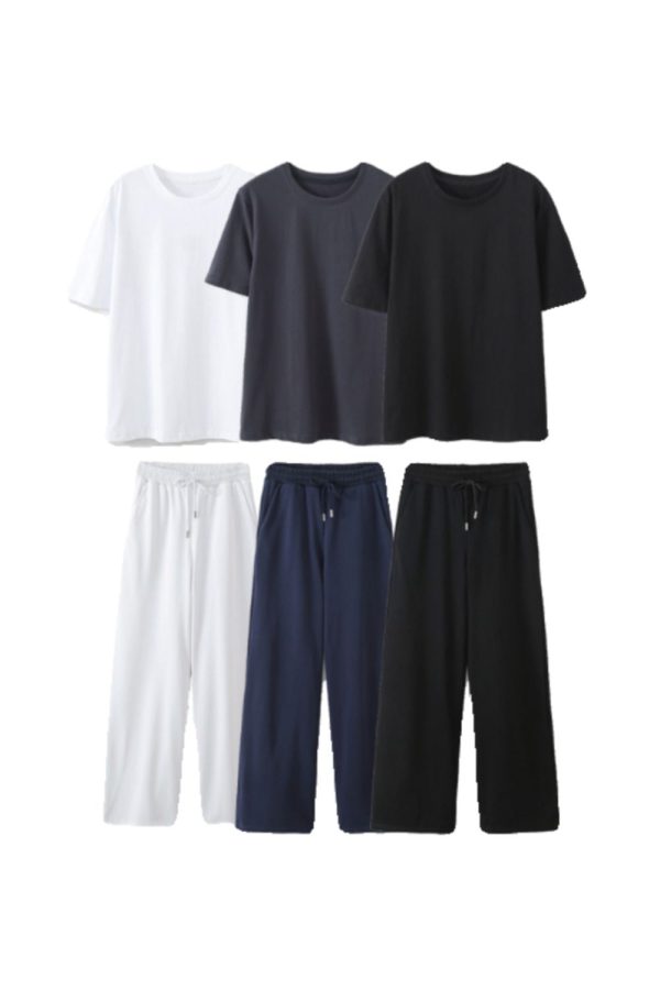 Sofiya  Minimalist T-Shirt & Bottpm Set (Sold Separately) For Discount