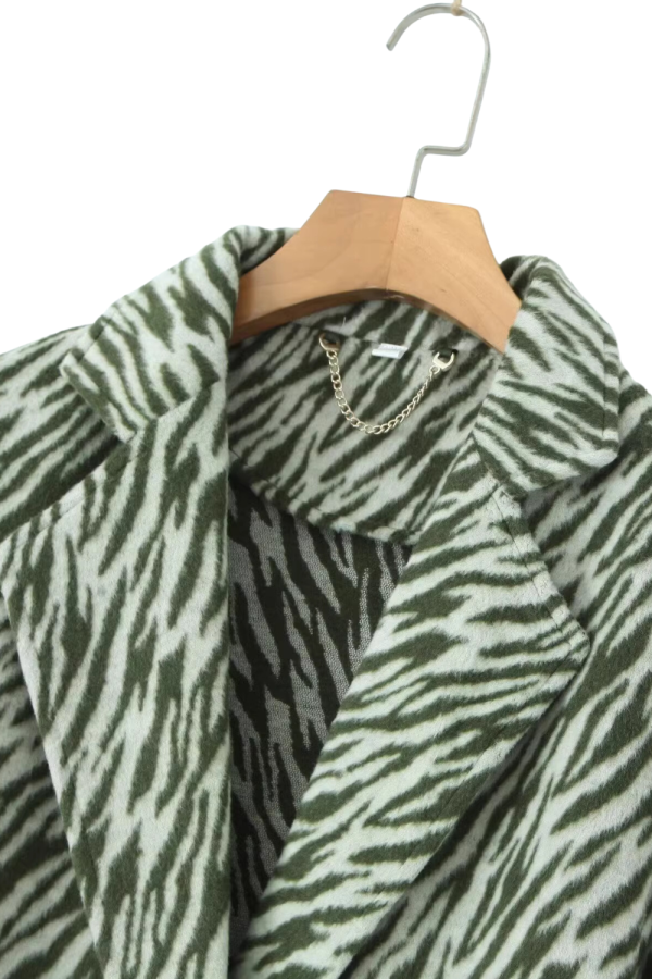 Ivanna  Zebra Pattern Coat with Belt Online - Image 3