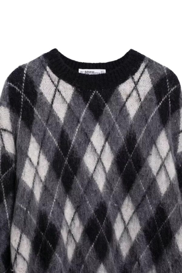 Paige   Diamond Pattern Knitted Sweater Online Hot Sale - Image 3