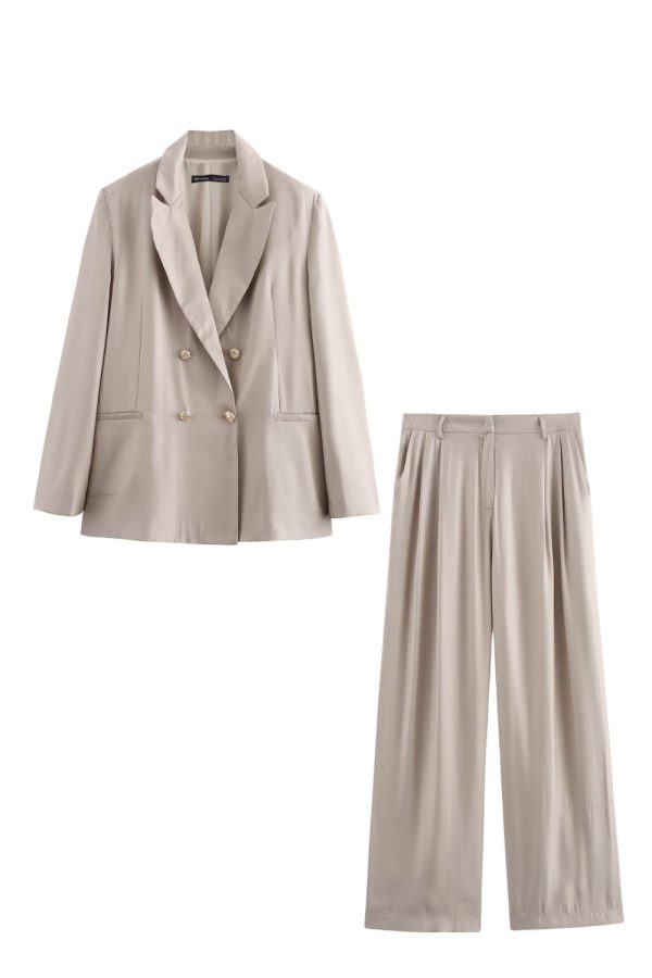Freya   Double-Breasted Blazer & Casual Pants Top & Bottom (Sold Separately) Online now