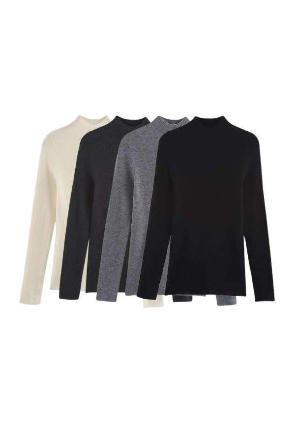 Brooke  Solid-Color Crewneck Knit Base Layer Top Online Hot Sale
