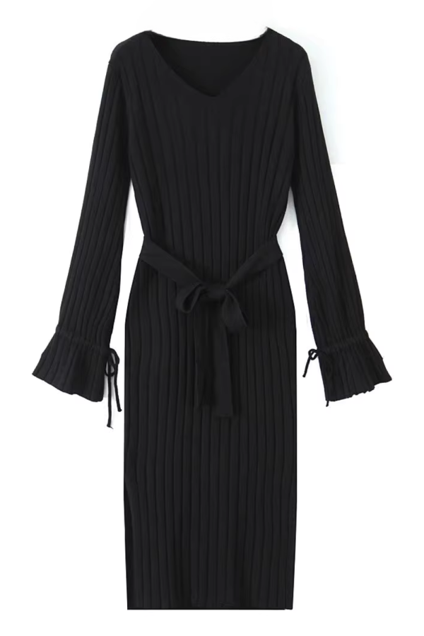 Claudia  Rib-Knit Long Sleeve Dress (3 Colors) Online Sale - Image 3