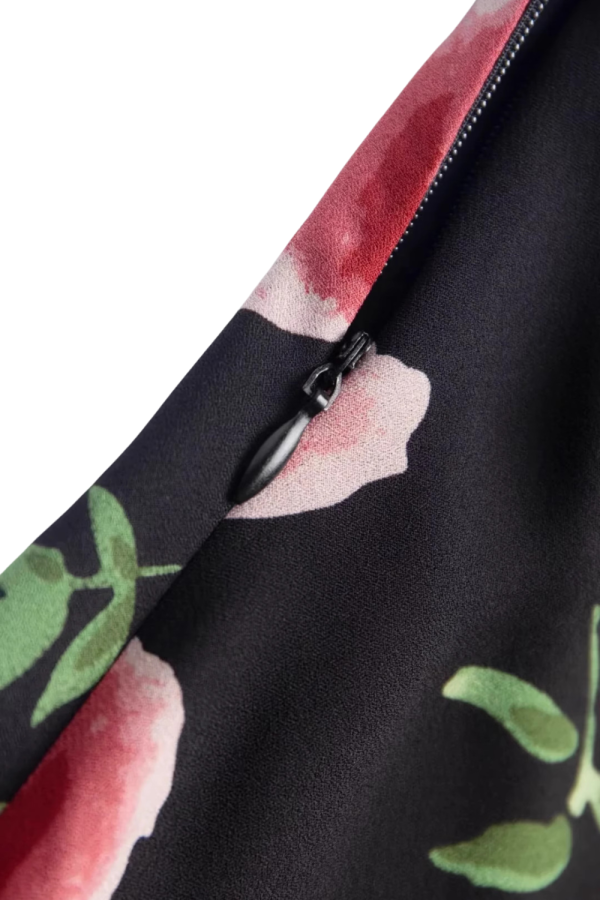Zoey  Floral Printed Drawstring Sleeveless Dress Hot on Sale - Image 3