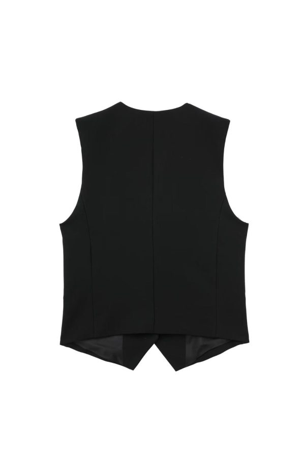 ‘Gabriella’ Classic V-Neck Fitted Vest For Sale - Image 2