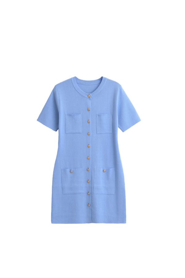 Paisley  Button Knit Short Sleeve Dress Supply - Image 2