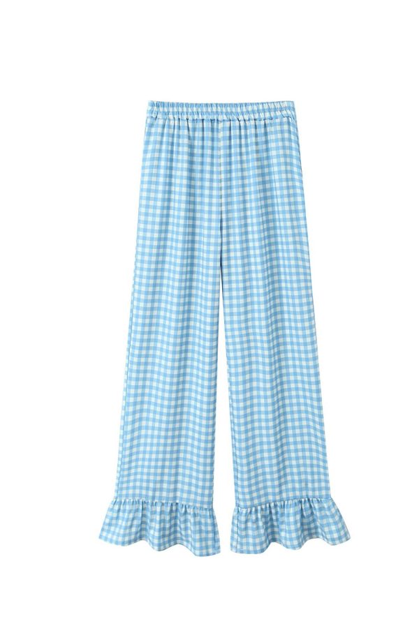 Ava  Plaid Versatile Flared Pants (2 Colors) For Sale - Image 4