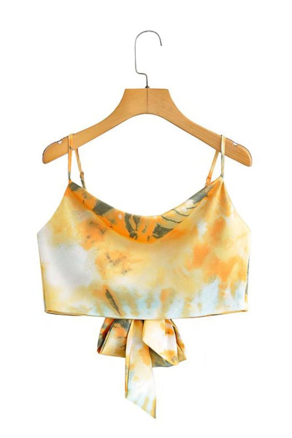 Daisy  Tie-Dye Printed Strappy Bralette Top (2 Colors) Cheap