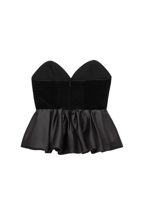 Luna  Velvet sweetheart - neck Top Online - Image 2