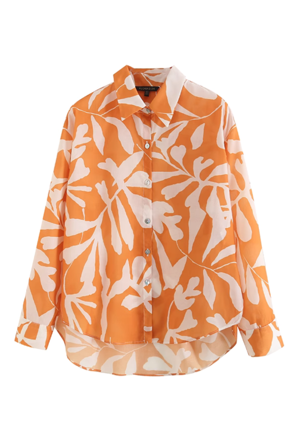 Charlotte  Floral Print Long Sleeve Shirt For Cheap