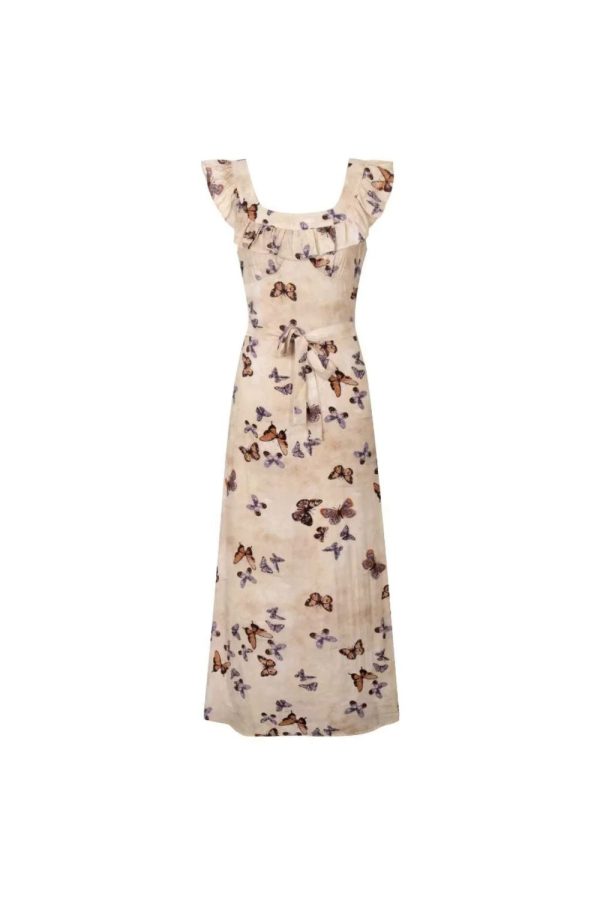 ‘Rosie’ Butterfly Print Casual Sling Dress For Sale