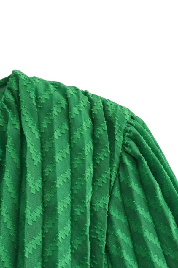 Savannah  Big A Swing Sleeve Pleated Dress Fashion - Image 4