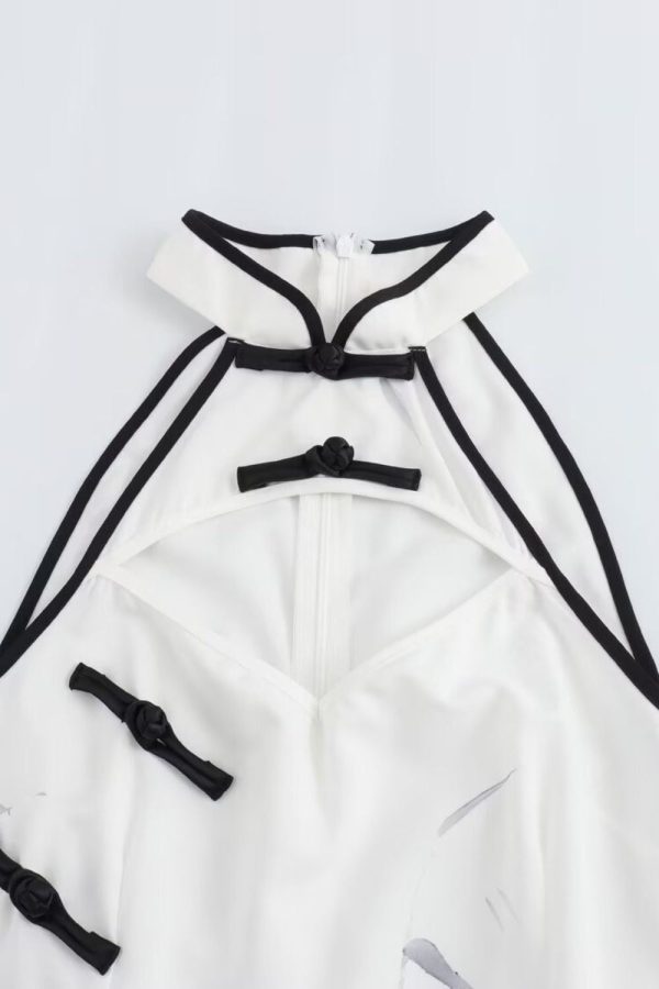 Phoebe  Ink Printing Color-blocked Wrap Dress & Button Closure Wrap skirt Discount - Image 3