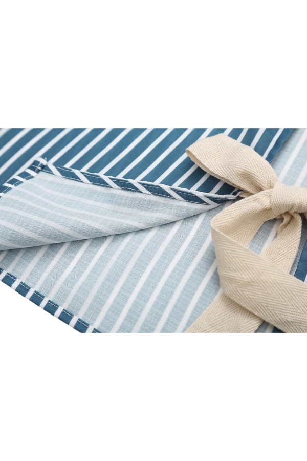 Isabelle  Striped Bow Lace-Up Short Sleeve Top Sale - Image 5