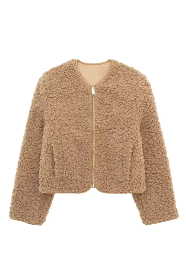 Marlene  Zip-Up Fleeced Short Jacket Sale