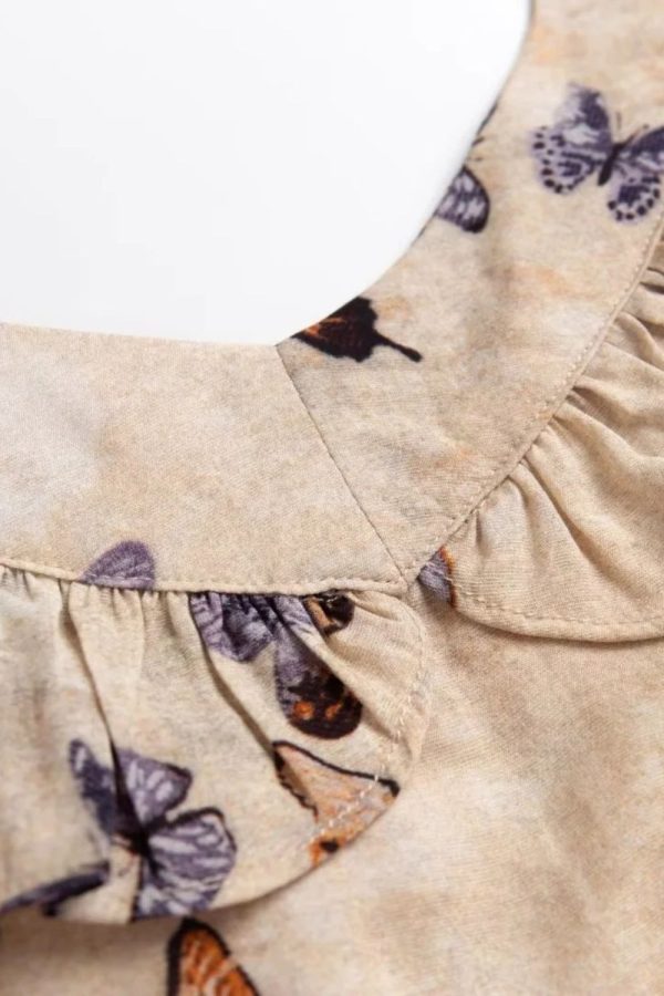 ‘Rosie’ Butterfly Print Casual Sling Dress For Sale - Image 3