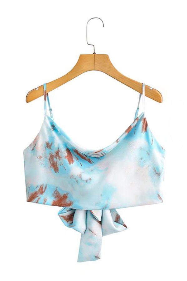 Daisy  Tie-Dye Printed Strappy Bralette Top (2 Colors) Cheap - Image 3
