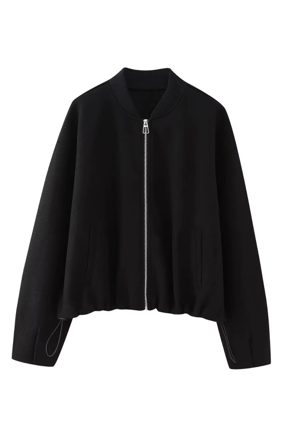 Blythe  Zip-Up Knitted Bomber Jacket (3 Colors) Hot on Sale - Image 3