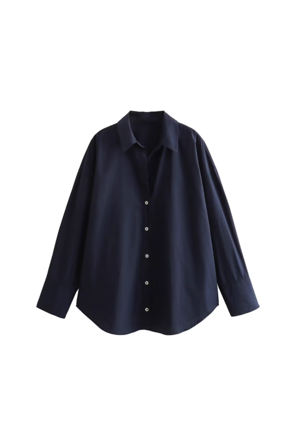 Ava  Long=sleeved Loose Collared Shirt (6 Colors) For Sale